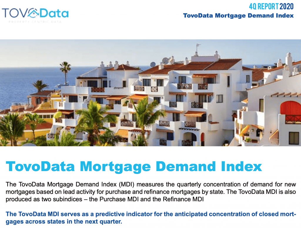 TovoData Mortage Demand Index Report 4th Quarter 2020